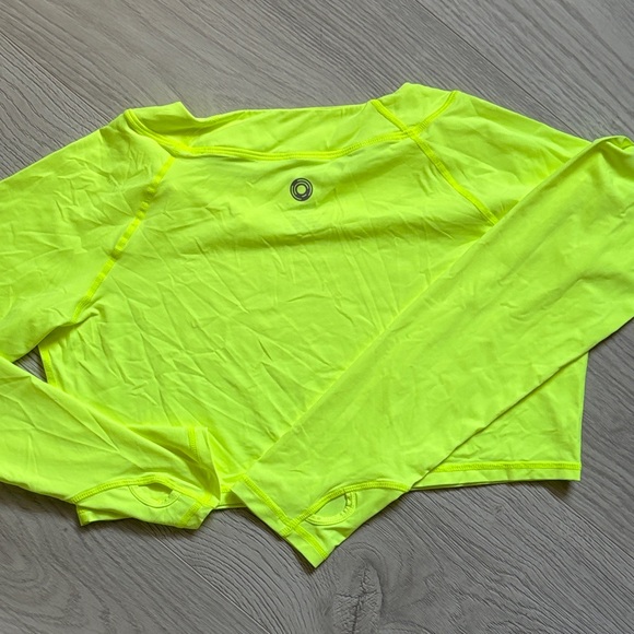 Neon Yellow BloqUV UPF Crop Shirt - Picture 3 of 3
